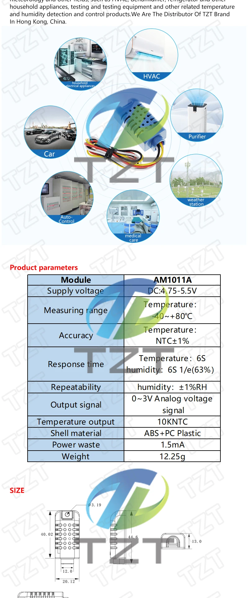 1/2/5 Stück AM1011A Analoges Temperatur- und Feuchtigkeitssensormodul Kapazitives Modul Analoger Spannungssignalausgang für Arduino – Detail 2