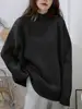 ZZ126 2024 Women's Autumn Winter New Semi-turtleneck Pullover Sweater Knitted Sweater Loose Lazy Wind Thickened Bottoming Top 4