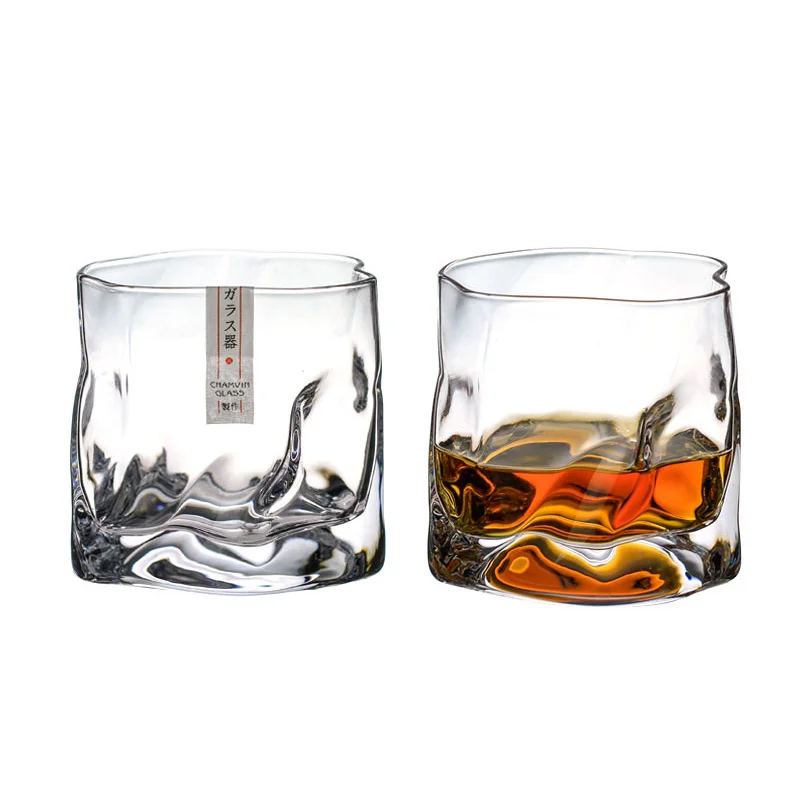 Whiskey Glass Japanese Edo Designer Crumple Paper Irregular Shape Crystal Faceted Der Whiskybecher Whiskey Whisky Rock Glass Artwork Wine Cup