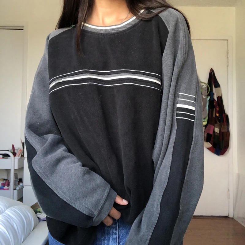 Long Sleeve Y2K Pullovers Gothic Oversize Sweatshirts Women Autumn Casual Vintage Harajuku Streetwear Fashion Winter Hoodies New
