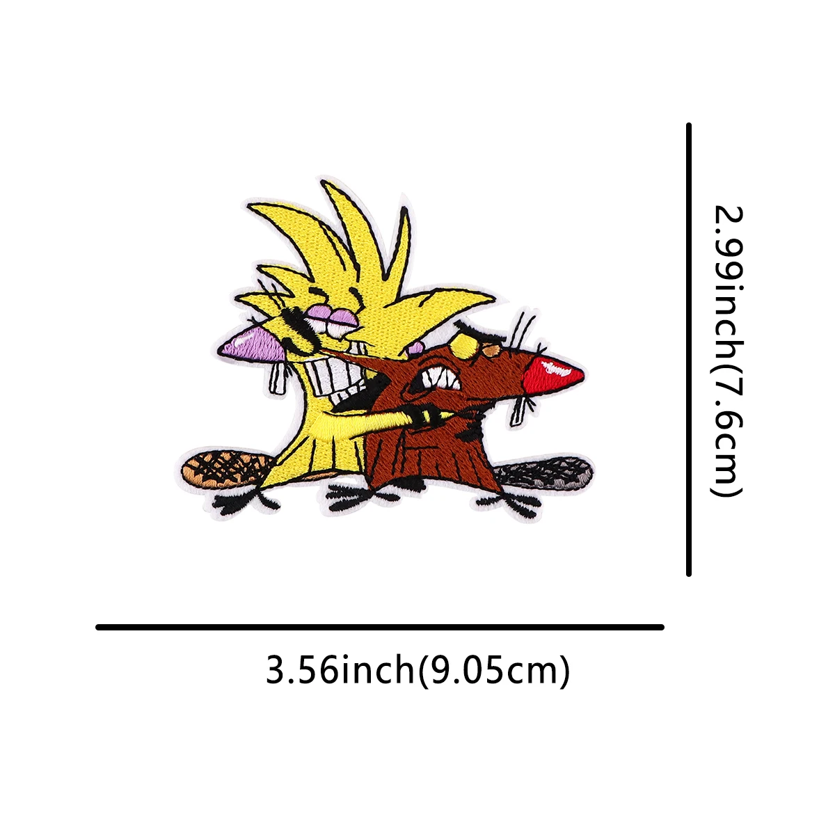 

Angry Beaver Embroidered Magic Patch For Clothing T-shirt Bag Cute Patches On Clothes DIY Badges On Backpack