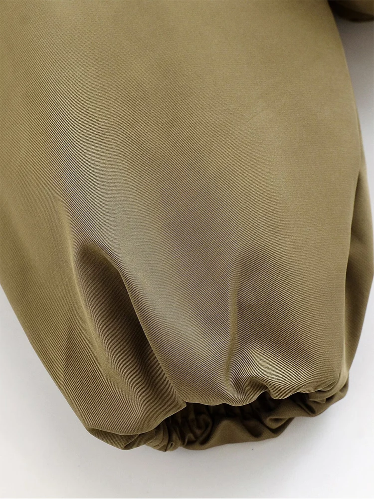 Women Minimalist Horn Button Cotton Coat Fashionable Solid Fur Collar Winter Thick Warm Jacket Trendy Ladies Cotton Jacket