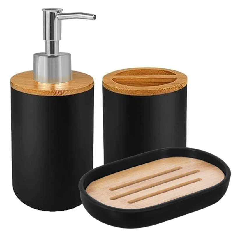 Elegant Bathroom Accessories Set with Soap Dispenser and Toothbrush Holder