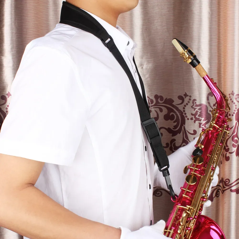 Saxophone Neck Strap Universal Shoulder Belt Alto Tenor Sax Universal High Elastic Cotton Harness Sax Woodwind Instrument Parts