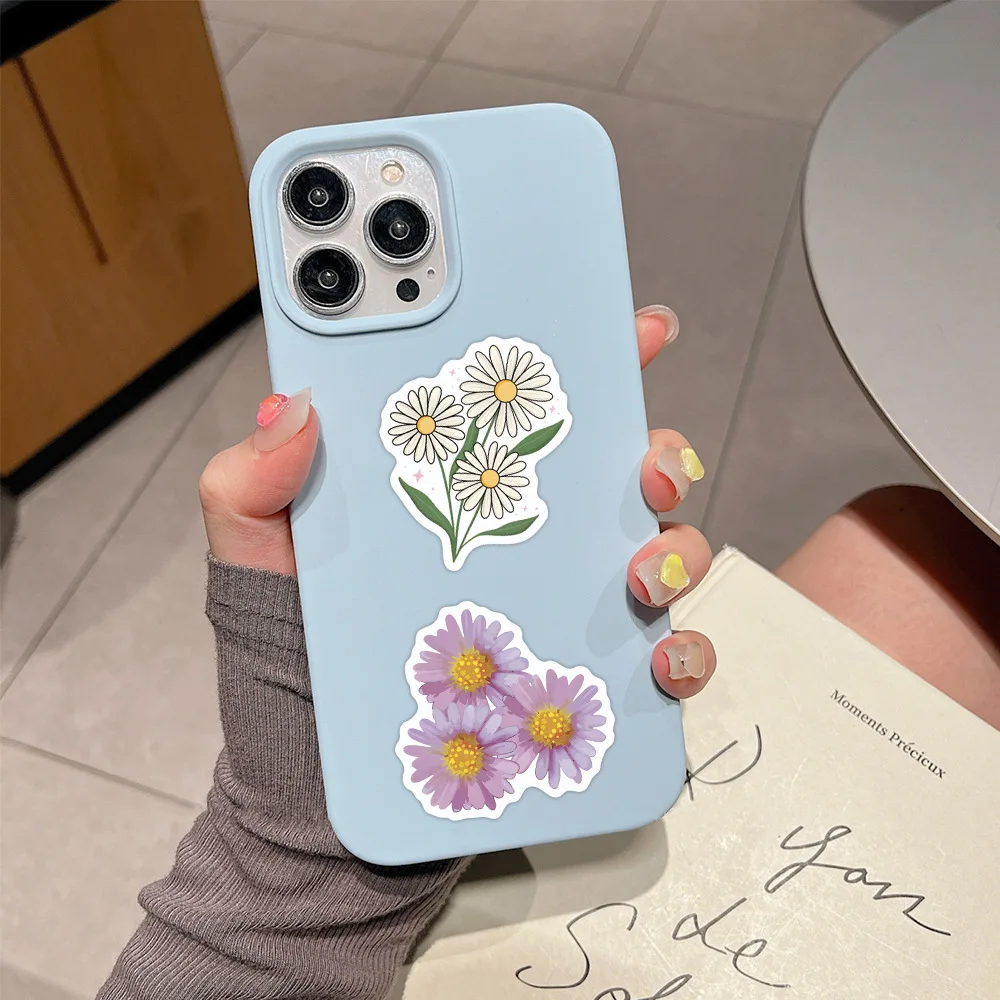 10/30/50/110PCS Cartoon Daisy Stickers Plant Flower Graffiti DIY Motorcycle Luggage Skateboard Bike Classic Toy Waterproof Decal cartoon stickers graffiti stickers decorative stickers