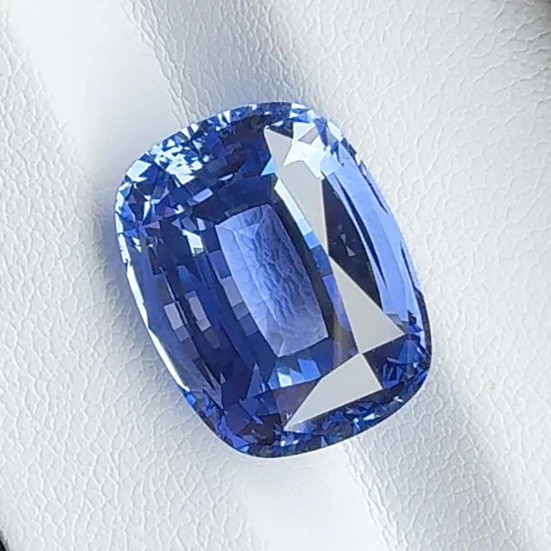 Lab Grown Sapphire Cushion Cut 12x16mm 15.95ct Gemstones For DIY Jewelry Making Rings With AGL Certificate