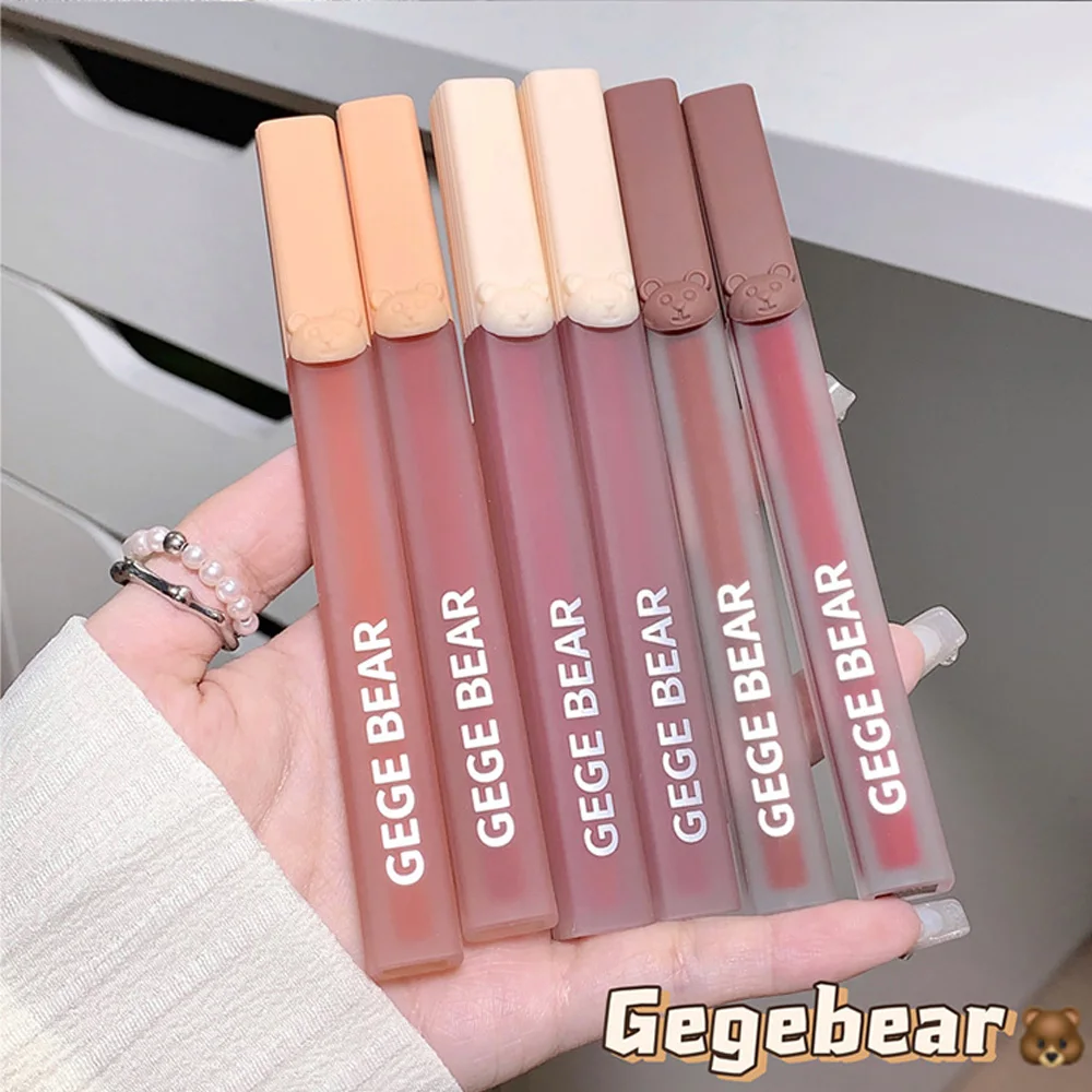 Gege Bear Matte Velvet Lip Glaze Smooth Non-drying Lipstick Color Lasting Lip Gloss 5