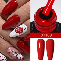 MEET ACROSS 7ml Christmas Color Serises Gel Nail Polish Red Green Semi Permanent UV Gel Varnish For Manicure Glitter Nail Art 2