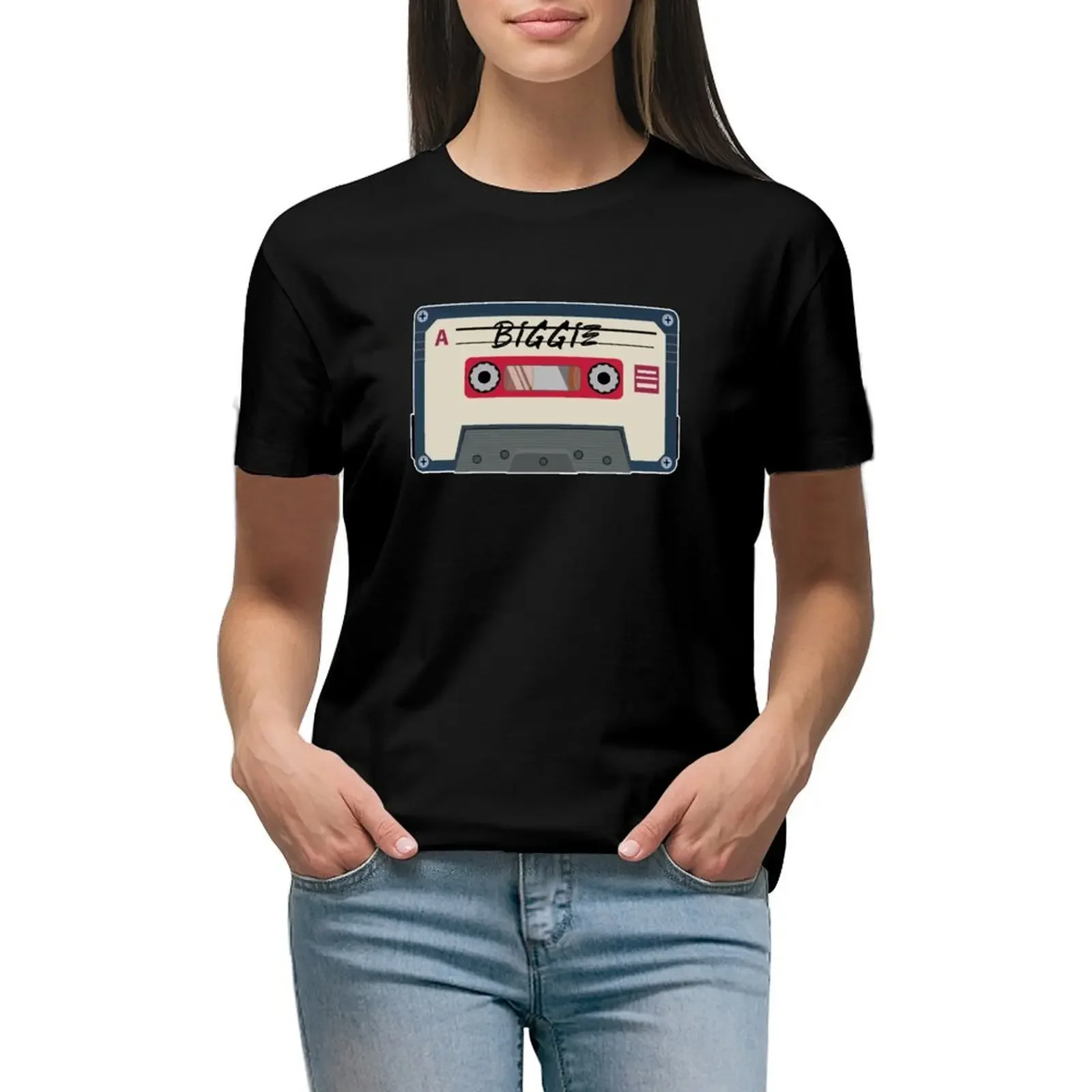 

Old School Hip Hop 90s Rap Cassette Tape Hip Hop T-shirt korean fashion summer top graphics plain t shirts for Women