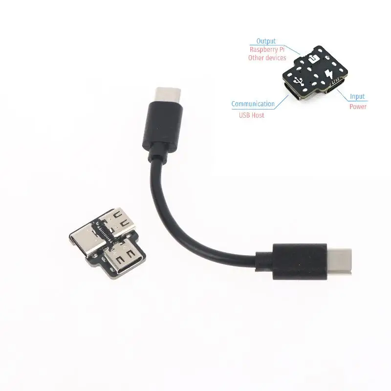 USB 타입 C 전원 분배기 어댑터 모듈 1입력 2출력, 책상에서 휴대폰 및 태블릿 동시 충전 가능