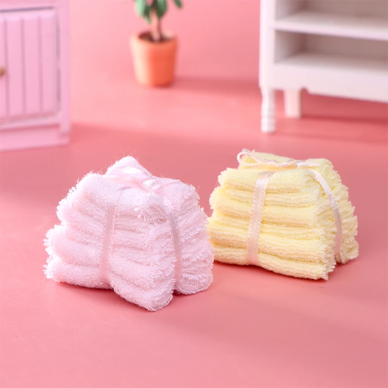 1:12 Dollhouse Miniature Towel Bath Towel Bathroom Supplies Model Home Decor Toy Doll House Accessories bath glove for shower scrub exfoliating double sided bath supplies flower polish rubbing towel bathroom shower accessories