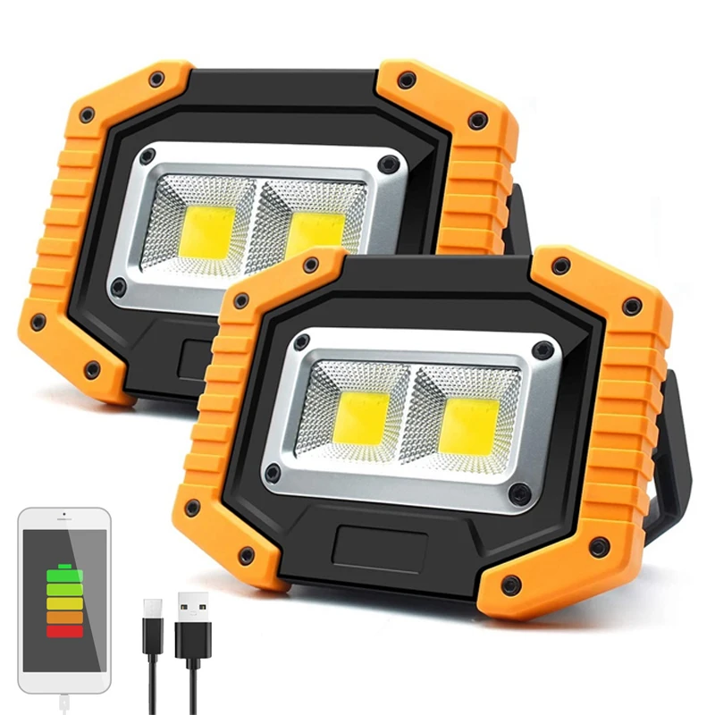 

300W Portable Lanterns LED Spotlight COB Super Bright LED Work Light Flood Lights Rechargeable Outdoor Lampe 18650 Emergency