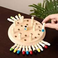 Wooden Memory Match Stick Chess Color Game Board Puzzles Montessori Educational Toy Cognitive Ability Learning Toys For Children 1