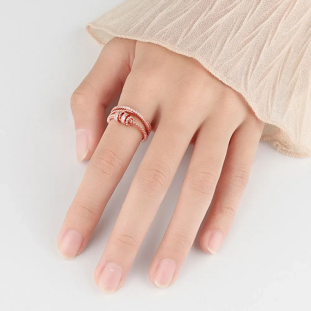 925 Sterling Silver Zircon Round Bead Spinner Rings for Women Anti Stress Rings Fashion Party Wedding Gift Anillo jljflda