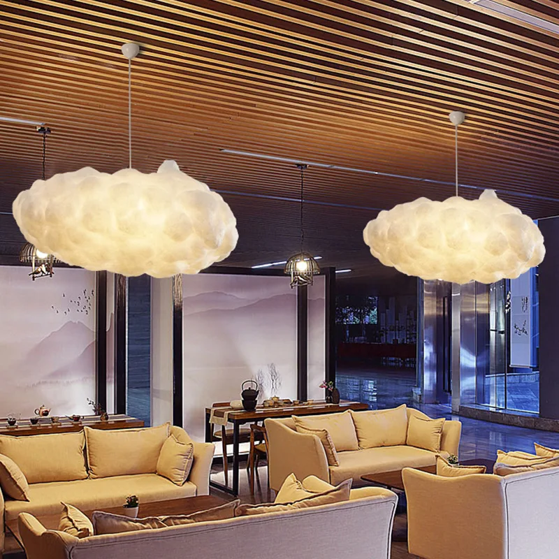 Cloud Pendant Light Dining Table Restaurant  Mall Chandelier Modern White Floating Cloud Hanging Lamp Kitchen Island Decor Light 4