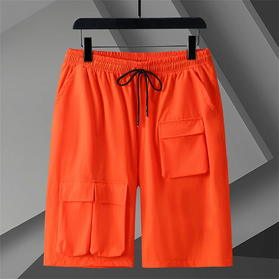 Summer Cargo Shorts Men 12XL Plus Size Shorts Fashion Casual Short Pants Male Summer Elastic Waist Shorts Big Size 12XL 4