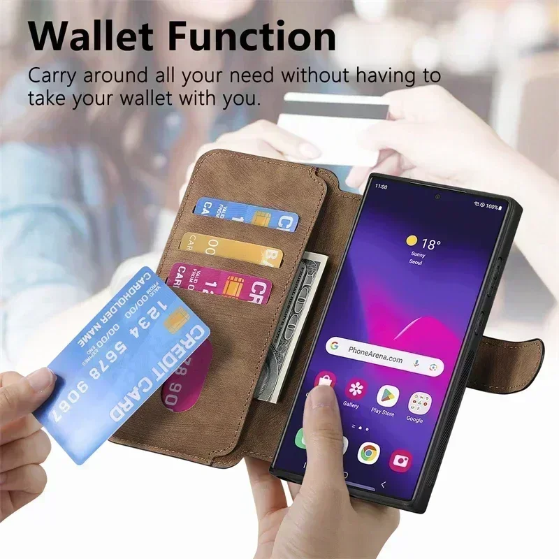 Magnetic 2-in-1 Detachable Flip Card Wallet Case