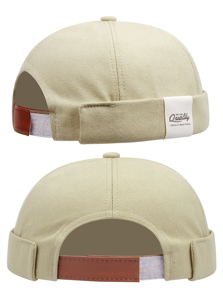 2024 neue Mode Unisex Mode Retro Baumwolle Mützen Motorhaube Einstellbare Brimless Hut Im Freien Schädeldecke Sailor Cap Beanie für Männer – Detail 2