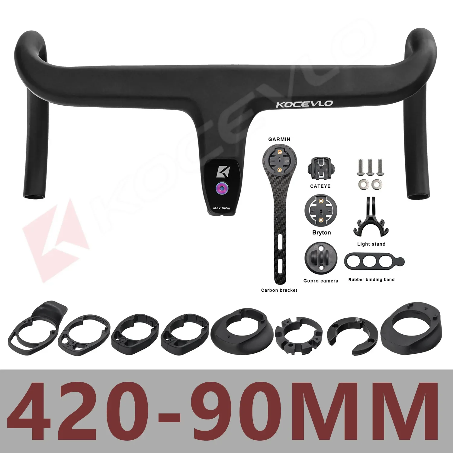 Kocevlo 一体型ハンドル カーボン軽量ハンドル 380/80mm Sdbabb627946441338efd217d6090b