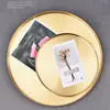 304 Stainless Steel Storage Tray Desktop Cosmetic Jewelry Storage Tray Golden Round Snack Plate Small Items Organizer Home Decor 4