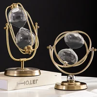15/30/60 Minutes Rotate Metal Retro Hourglass Creative Black Sand Timekeeper Luxury Crafts Home Decor Sand Clock Ornaments Gifts 1