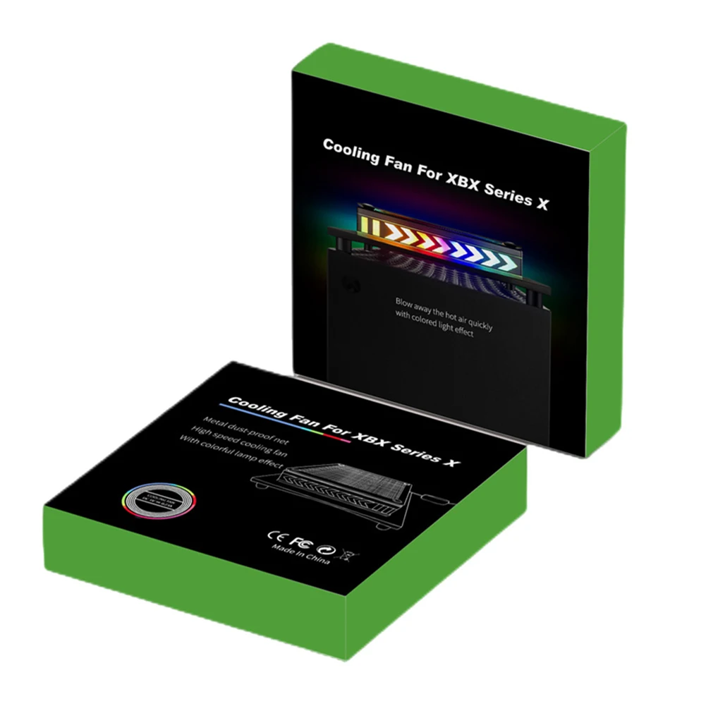 Xbox 시리즈 X용 금속 망 냉각 선풍기, 먼지 방지 외부 냉각 시스템, RGB 라이트 픽업 기능, 5V USB 전원
