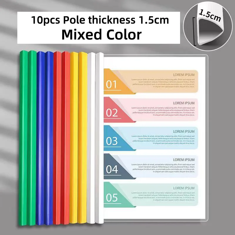 10PCS A4 File Cover Horizontal Color transparent Organizer Spine Report Cover Art Designs Drawing Paper Organizer Folders School