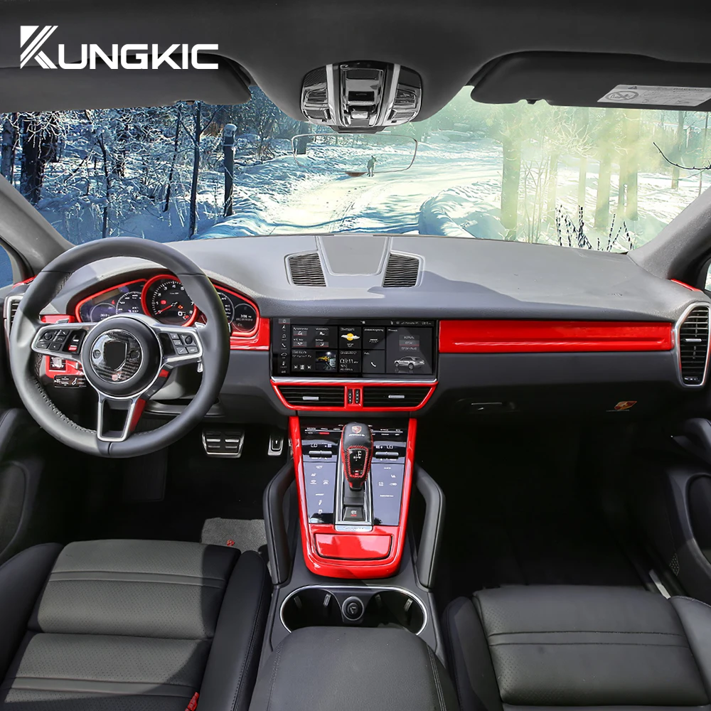 

3pcs ABS Material Car Central Control Panel Decoration Frame For Porsche Cayenne(2018-2023) 100% Brand New