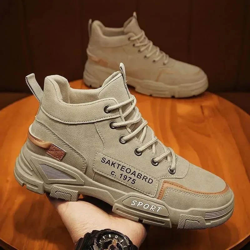 

Fashion Men's Autumn Short Boots Outdoor Casual Non-slip Footwear Male Winter Warm Plush Ankle Boots Man Hiking Botas Work Shoes