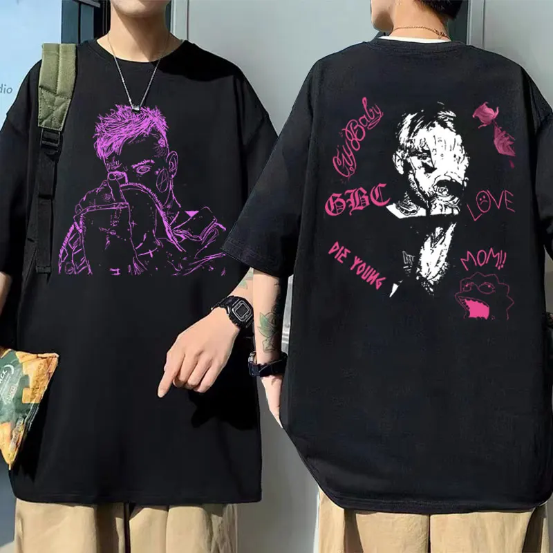 

Lil Peep Lineart Custom T-shirt Summer Male Fashion Rapper Vintage Tshirt O-collar Men Hip Hop Oversized Short Sleeve Streetwear