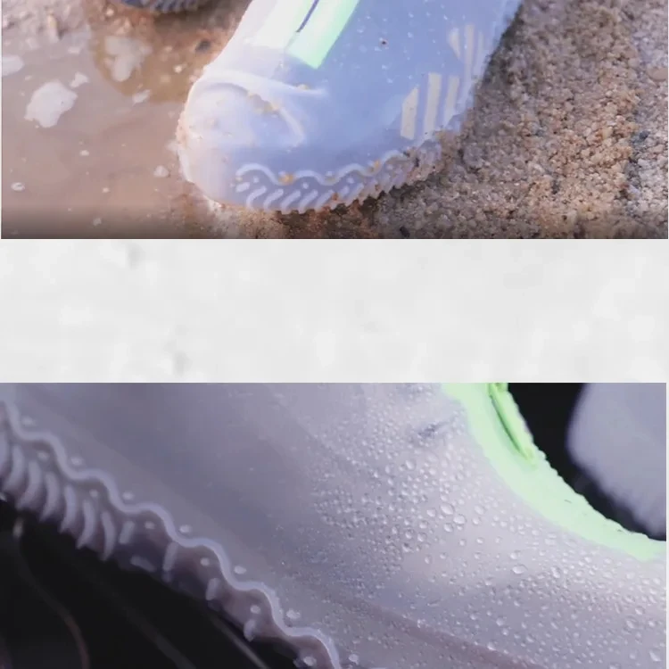 Rutsch feste Schuh überzüge mit Reiß verschluss vorne im Regen wasserdichte Turnschuhe Tennis hüllen Frauen Männer wasch bare Silikons chuh galoschen – Detail 10