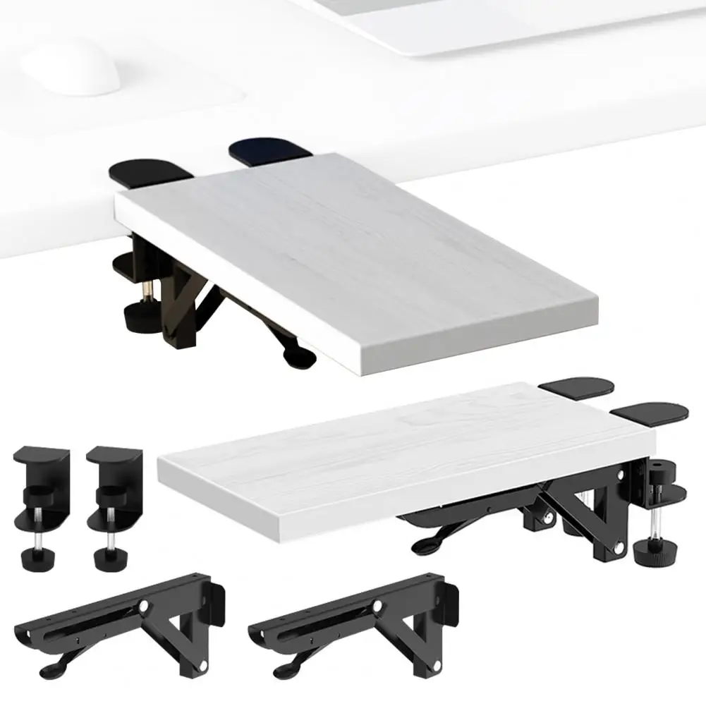 높이 조절 가능한 컴퓨터 책상 팔걸이, 접이식 트레이 포함, 손목 팔꿈치 지지대, 가정용