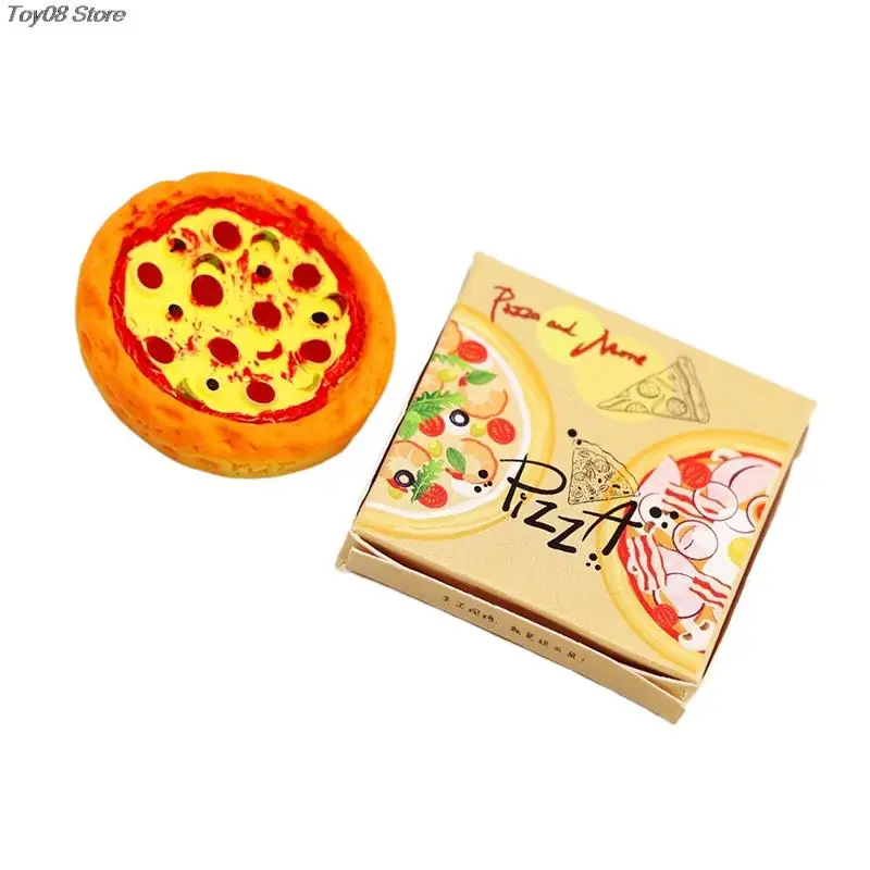 

1Set 1:12 Dollhouse Miniature Pizza with Packing Box Model Kitchen Food Decor Toy Doll House Accessories Kids Pretend Play Toys