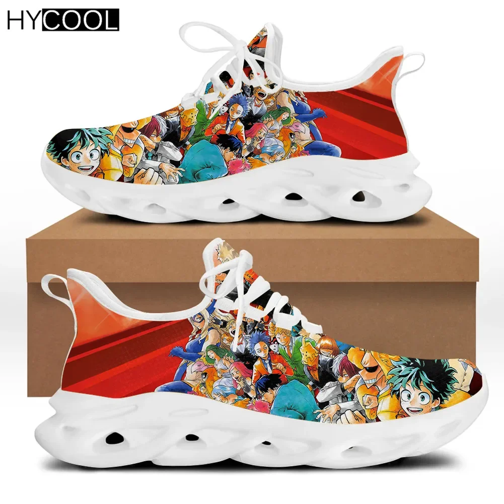 Japanese Anime My Hero Academia Print Casual Flats Shoes for Men Male Lace Up Breathable Walking Sneakers tenis de mujer 5