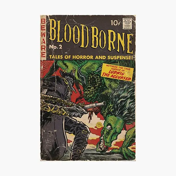 Bloodborne Comic Cover Fan Art Poster Sitcker Per Sfondo Home Anime Kid Laptop Cartoon Cute Water Bottles Bumper Art