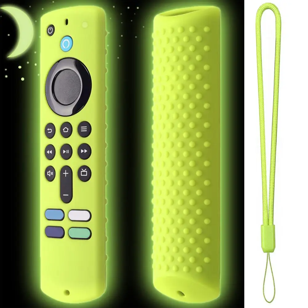 Silicone Remote Case Shockproof Luminous Controller Sleeve Lanyard All-new Fire TV Stick 4K