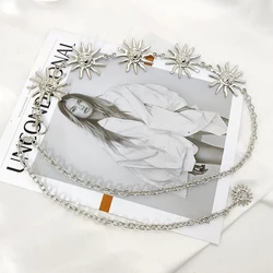 Vintage Punk Hip Hop Metal Waist Chain Belt (Sun silver)