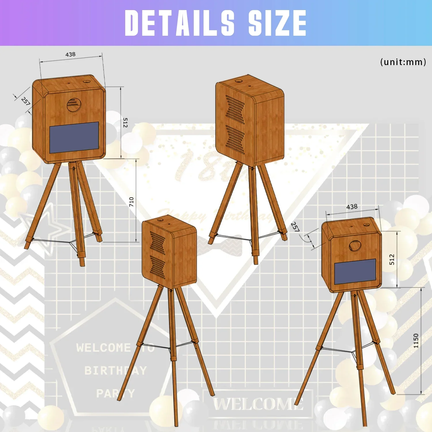 Portable Retro Wooden Mirror Photo Booth with 15.6 Touch Screen DSLR Photobooth Machine with Flight Case for Wedding Party Event Sdbacb8c30c1d400fab054e82bdd52e77E