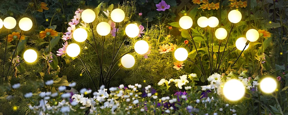 Description Picture 3 of item8 Heads LED Solar Firefly Lights Outdoor Garden Decoration Landscape Lights Waterproof Firework Starburst Yard Pathway Lawn Lamp