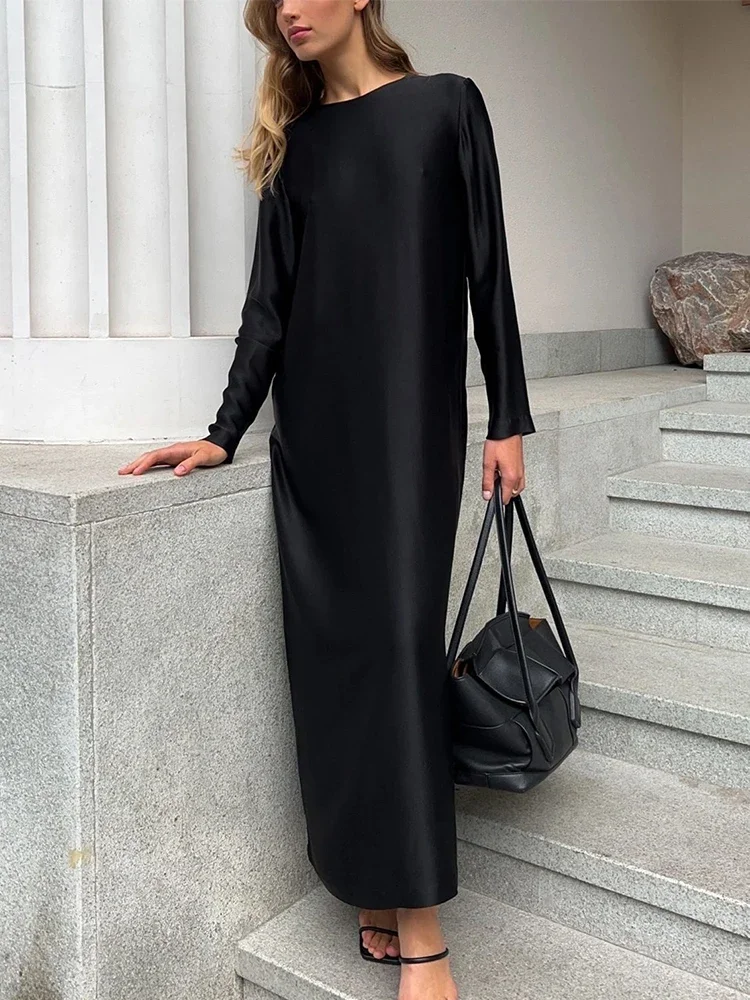 Wunderbar Maxikleid Langarm Schwarz Bilder