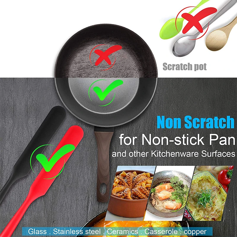 Silicone Jar Spatula High Heat Resistant Kitchen Spatulas (450&deg;F）Cake Cream Butter Spatulas Mixing Batter Scraper Spatula YY152