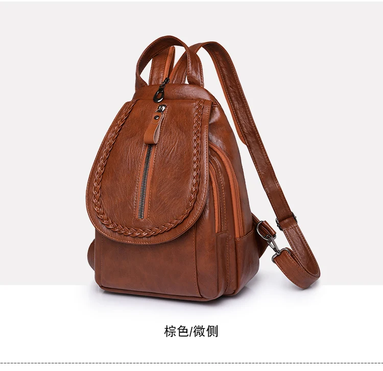 Soft leather shoulder bag for women 2025 new fashionable mini shopping backpack chest bag casual versatile diagonal cross bag