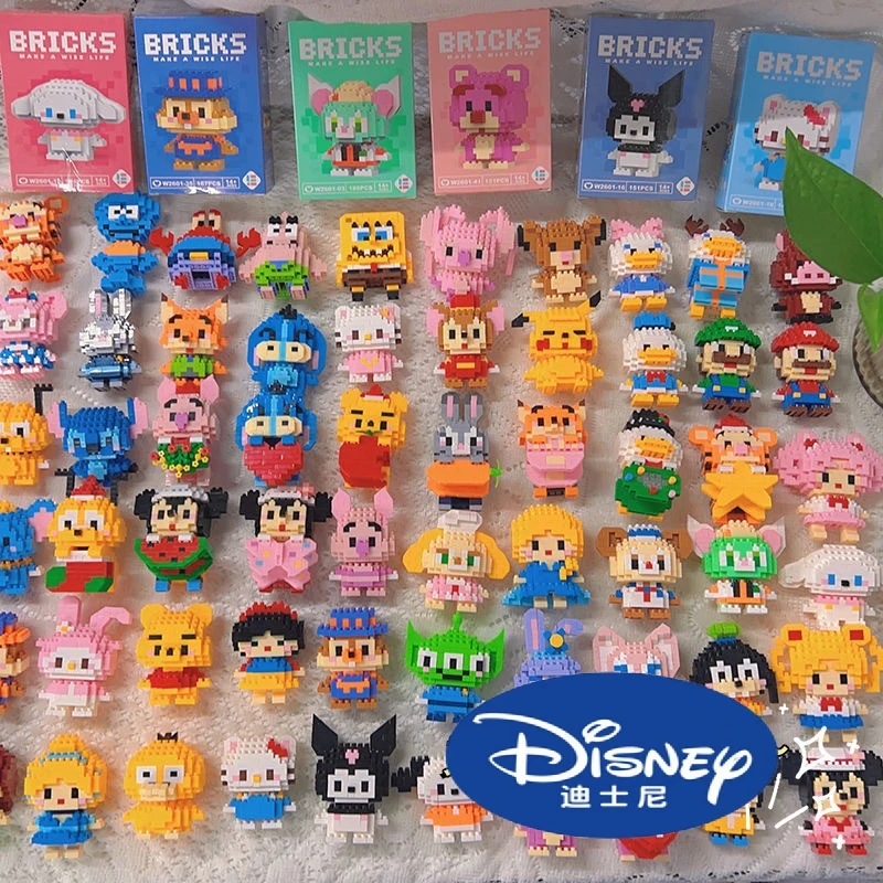 Disney 108 style Stitch LinaBell StellaLou Building Blocks Princess Cartoon Figrues Bricks Children's Assembly Toys Model Gift 2