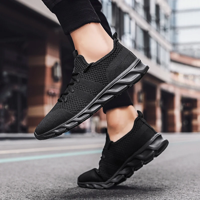 Running Sneakers Casual Sneakers Sports Shoes Mens Mesh Breathable Elastic Lace 48