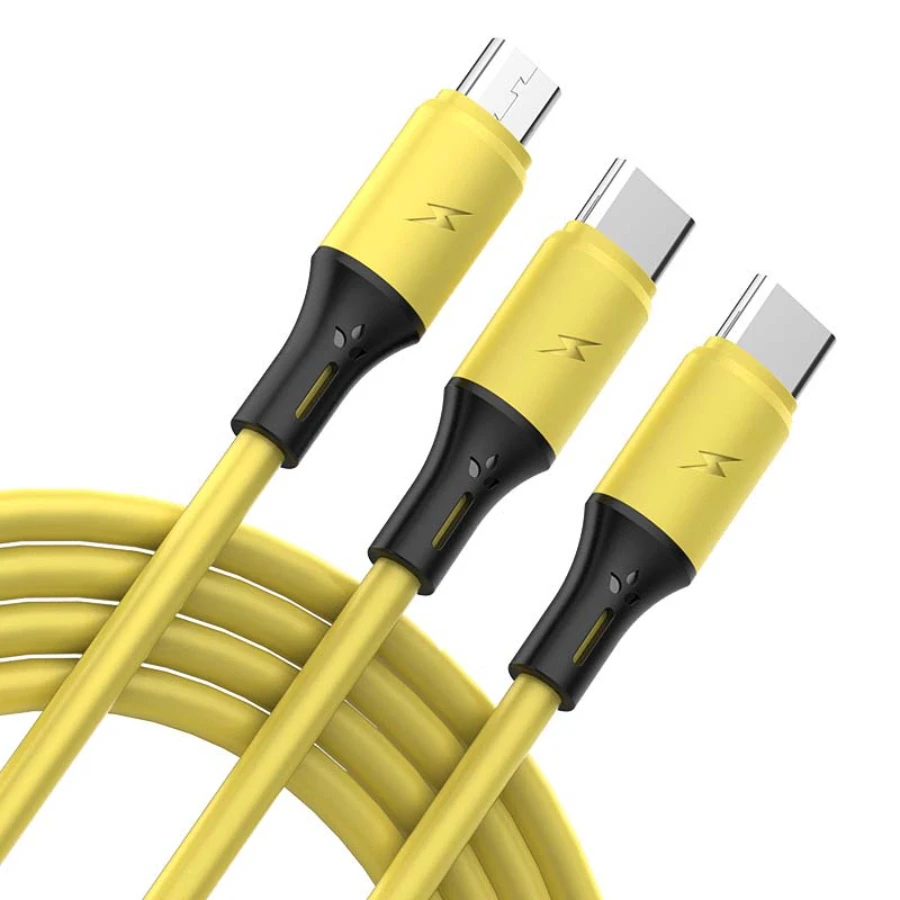 

USB-кабель 3 в 1, 100 шт., 1,2 А, кабель для быстрой зарядки м для iPhone 14, 13, 12 Pro Max, Xiaomi, Huawei, Samsung, шнур для зарядки