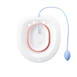 Collapsible Sitz Bath Kit with Flusher Hose for Hemorrhoid Relief and Postpartum Care (Pink)