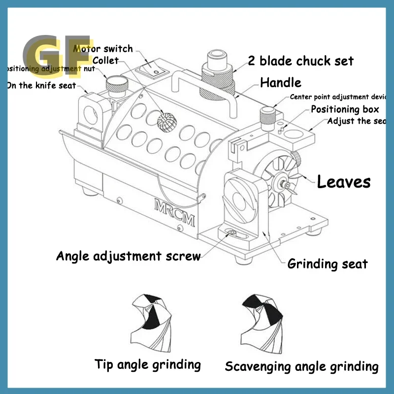 180W Drill Bit Sharpener 110V/220V Portable Angle Grinder Disc Universal Normal Grinding Machine MR-13A Bit Sharpening Tool 6
