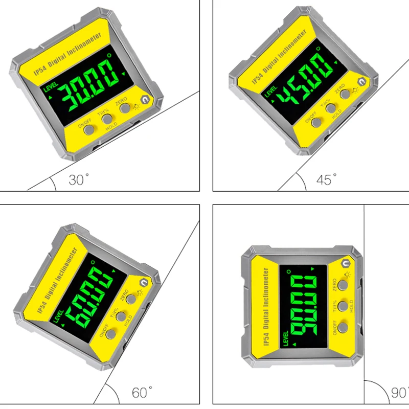 Digital Level Angle Gauge 360&deg; Mini Measuring Digital Inclinometer With Magnetic Base Electronic Universal Bevel Protractor digital angle protractor,level gauge,digital angle meter,digital inclinometer,digital level