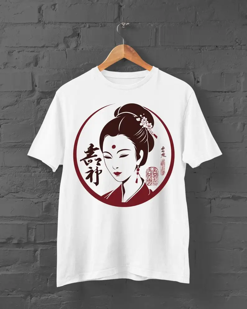 

Japanese Geisha T-Shirt Harajuku Japanese Shirt Geisha Tshirt Anime Girl Tshirt Japanese Streetwear Anime Tshirt