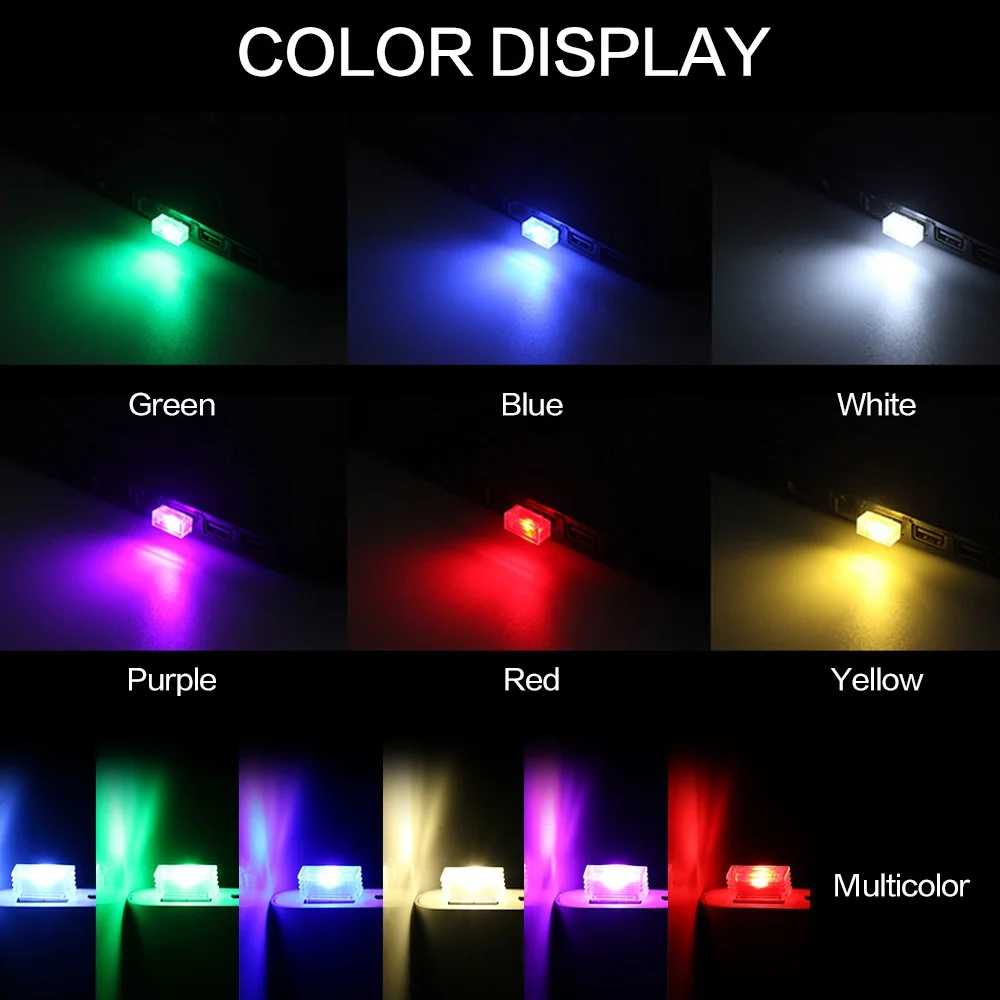 Universal Mini Atmosphere Lights Romantic USB Led Light Plug-In 5V Lamp Interior Ambient Lighting Car Accessories Home Decor 4